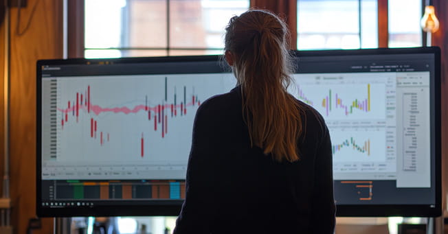 Manutenzione | Immagine di donna girata di spalle che sta lavorando al computer